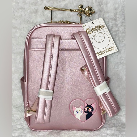 LOUNGEFLY SAILOR MOON SPIRAL HEART MOON ROD MINI BACKPACK - Picture 7 of 8